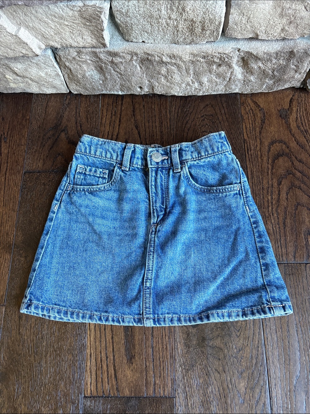 H&M Little Girls Light Blue Denim A-Line Skirt